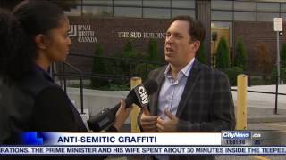 Video AntiSemitic messages spray painted on Vaughan school walls [upl. by Eemla]