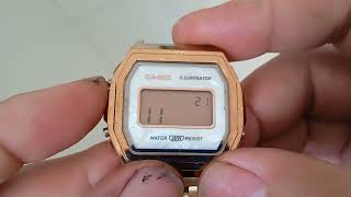 วิธีตั้งเวลา นาฬิกา CASIO A1000 [upl. by Llerroj]