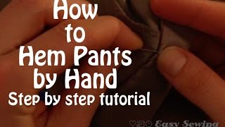 How to Hem Pants by Hand  Step by Step [upl. by Issor409]