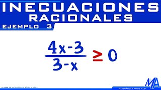 Inecuaciones racionales  Ejemplo 3 [upl. by Northrop308]