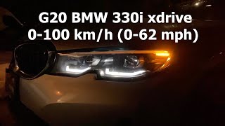 2019 BMW G20 330i xdrive 0100 kmh 060 mph ECO and SPORT modes [upl. by Llehsyar]