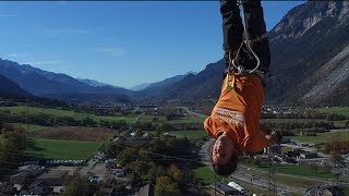 The Rooftop Show  Highlining 80m above the Mountain City Chur in Switzerland [upl. by Auburn]