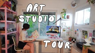 ART STUDIO TOUR ✷ every nook amp cranny in my studio [upl. by Aerdnahs753]