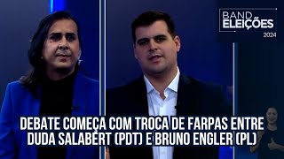 DEBATE COMEÇA COM TROCA DE FARPAS ENTRE DUDA SALABERT PDT E BRUNO ENGLER PL [upl. by Euqcaj]