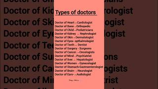 Types of doctors ytshorts shorts [upl. by Naawaj]