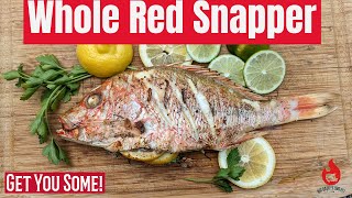 How To Grill Whole Red Snapper  Grilled Red Snapper [upl. by Tarsus641]