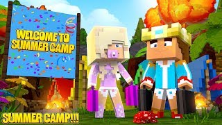 Minecraft SUMMER CAMP  BABY KAYLAS amp HER NEWBORN BABY BROTHERS FIRST DAY IN SUMMER CAMP [upl. by Yelsew612]