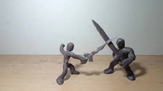 Clayman sword fight claymation [upl. by Lowney815]