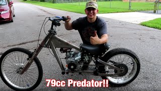 Scwhinn Occ Chopper FIRST RIDE WITH 79cc ENGINE [upl. by Rhee]