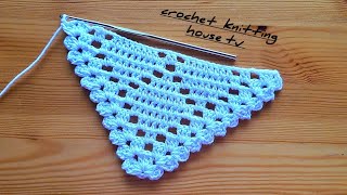 wow❗️regardez la beauté de ce châle élégant facile pour débutants châle triangle au crochet [upl. by Elleimac]