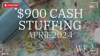 900 Australian Cash StuffingSingle IncomeSelf EmployedDebt payoff JourneyWeek 2 APR 24 [upl. by Ykciv805]