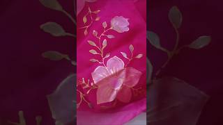 Hand painted Organza dupatta shortvideos viralpainting youtube [upl. by Maressa112]