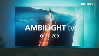 Philips AMBILIGHT tv OLED serie 718 4K UHD Google TV  Immagini audio e stile sorprendenti [upl. by Danaher]