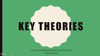 CHILD LANGUAGE ACQUISITION Key Theories [upl. by Nila703]