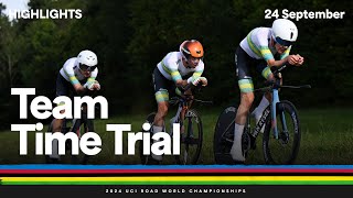 Team Time Trial Mixed Relay highlights  2024 UCI Road World Championships [upl. by Starkey]