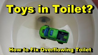 Overflowing Toilet How to Fix Stop Overflow How to Pull Toilet Rough In and Unclog [upl. by Ralat350]