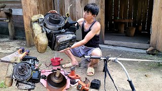 How to repair a lawn mower at home with simple tools  Hoàng Hướng Building New Life [upl. by Arag]