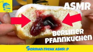 ASMR eating German New Years jelly donut Berliner Pfannkuchen🙂 [upl. by Gargan462]