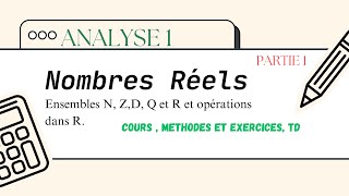 Analyse 1  Nombres réels  cours et TD  part 1 les ensembles N ZQ et R et calculs dans R [upl. by Rivard]