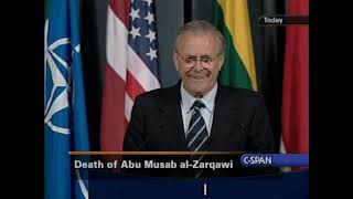 Death Of Abu Musab alZarqawi Donald Rumsfeld [upl. by Anileda100]