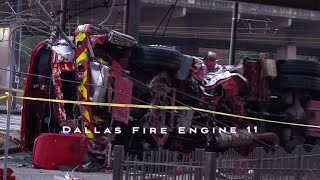 Four Dallas Firefighters Rescued From Engine 11 Wreckage In Downtown Dallas [upl. by Aihsek]