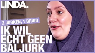 Linda wil een trouwjurk die haar volledig bedekt  2 jurken 1 bruid  LINDA [upl. by Aihsitan]