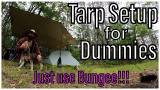 Tarp Setup for Dummies  Just use Bungee [upl. by Novyaj282]