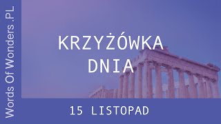 WOW Krzyżówka Dnia 15 Listopad [upl. by Arva]