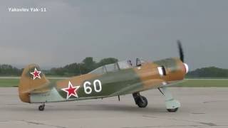 Yakovlev Yak3  Yak11 27th Pardubice Airshow 2016 [upl. by Aiderfla]