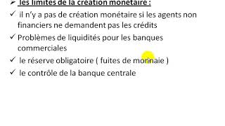 Économie monétaire S3 partie 11 quot la création monétaire EP3  les limites de la création quot [upl. by Nnyleak]