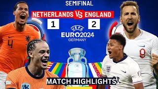 Netherlands vs England 1  2 extended highlights euro 2024 semifinal [upl. by Chatwin]