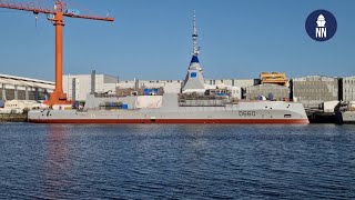 French Navys First FDI Frigate Launched by Naval Group [upl. by Hidie]