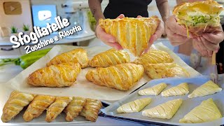 SFOGLIATELLE SALATE Zucchine e Ricotta 🥒 VELOCISSIME con PASTA SFOGLIA [upl. by Lissy639]