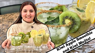 Refreshing Kiwi Apple Smoothie and Kiwi Mojito URDUHINDI [upl. by Pfaff907]