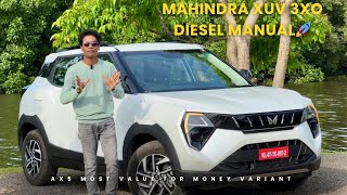 Mahindra XUV 3XO Diesel Manual AX5 variant detailed Malayalam Review valueformoney diesel l [upl. by Eillo]