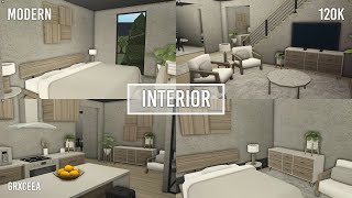 120k Modern House Part Two  Bloxburg Speedbuild  Grxceea [upl. by Iral498]