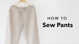 How to sew pants Elastic waist wideleg style  Sewing Tutorial with Angela Wolf [upl. by Locke408]