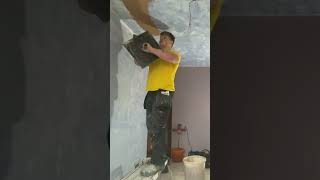 Satisfying plastering over Artex ceiling [upl. by Sayers]