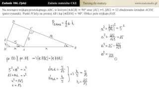 Zad 104 Planimetria  zadanie maturalne za 5 pkt [upl. by Sherry]