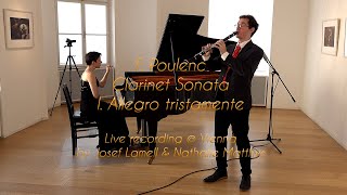 F Poulenc  Clarinet Sonata mvt 1 allegro tristamente by Josef Lamell and Nathalie Matthys live [upl. by Philipson]