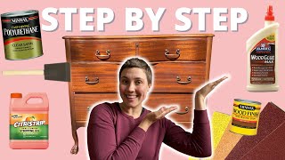 Refinishing Furniture for Beginners  Antique Dresser Makeover  Know Can Do [upl. by Akired]