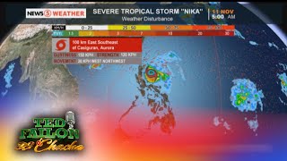 Bagyong NikaPH mas lumakas pa at naging typhoon category habang papalapit sa Northern Luzon [upl. by Eirolav58]