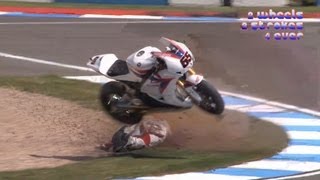 JONATHAN REA CRASH  WSB FREE PRACTISE 1 DONINGTON 2012 [upl. by Ardnoed]