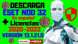 DESCARGAR ESET NOD32 MAS LICENCIA GRATIS DE POR VIDA  2021 2022 [upl. by Aitropal]