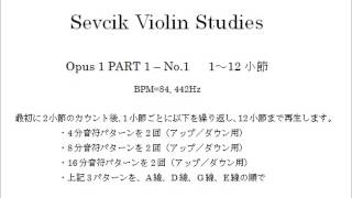 Sevcik Violin Studies Opus1 Part 1 No 1 1～12小節 [upl. by Inek]