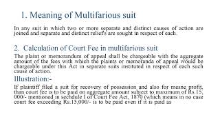 Notes on Multifarious suits Section 17 of Court Fee Act 1870 Notes on Court Fee Act 1870 [upl. by Assenev]