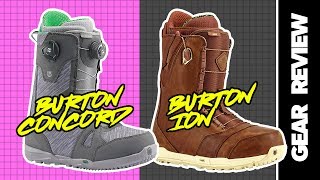 Burton Snowboard Boot Comparison 2017 Ion VS Concord Review  SNOWBOARDCOM [upl. by Lacefield]