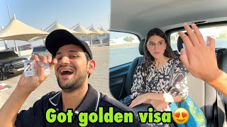 Finally saba ko surprise kardiya apne golden visa ke sath🇦🇪  kia mai Dubai shift horaha🥹 [upl. by Anayk]