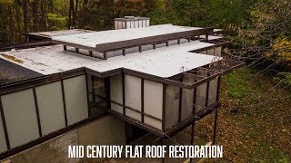 Mid Century Flat Roof Restoration  Kalamazoo Aerial Media [upl. by Nitas624]