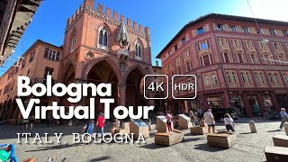 Bologna Virtual Tour Italy 4K HDR Bologna Walking Tour and Sightseen [upl. by Kristy]